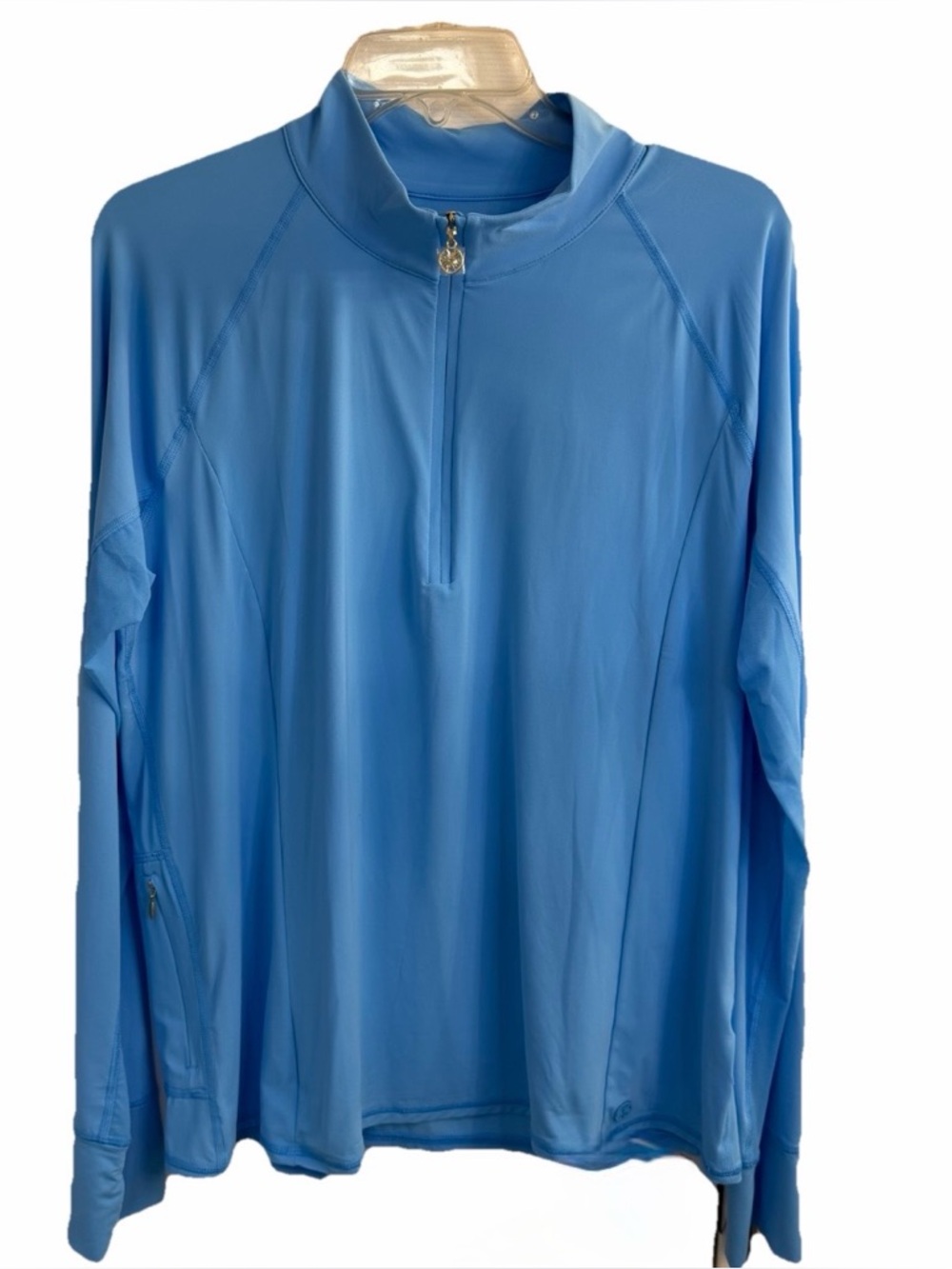 NWT Lilly Pulitzer 1/4 Zip Luxletic Long Sleeve Blue Sz XL Outdoor Walking Golf